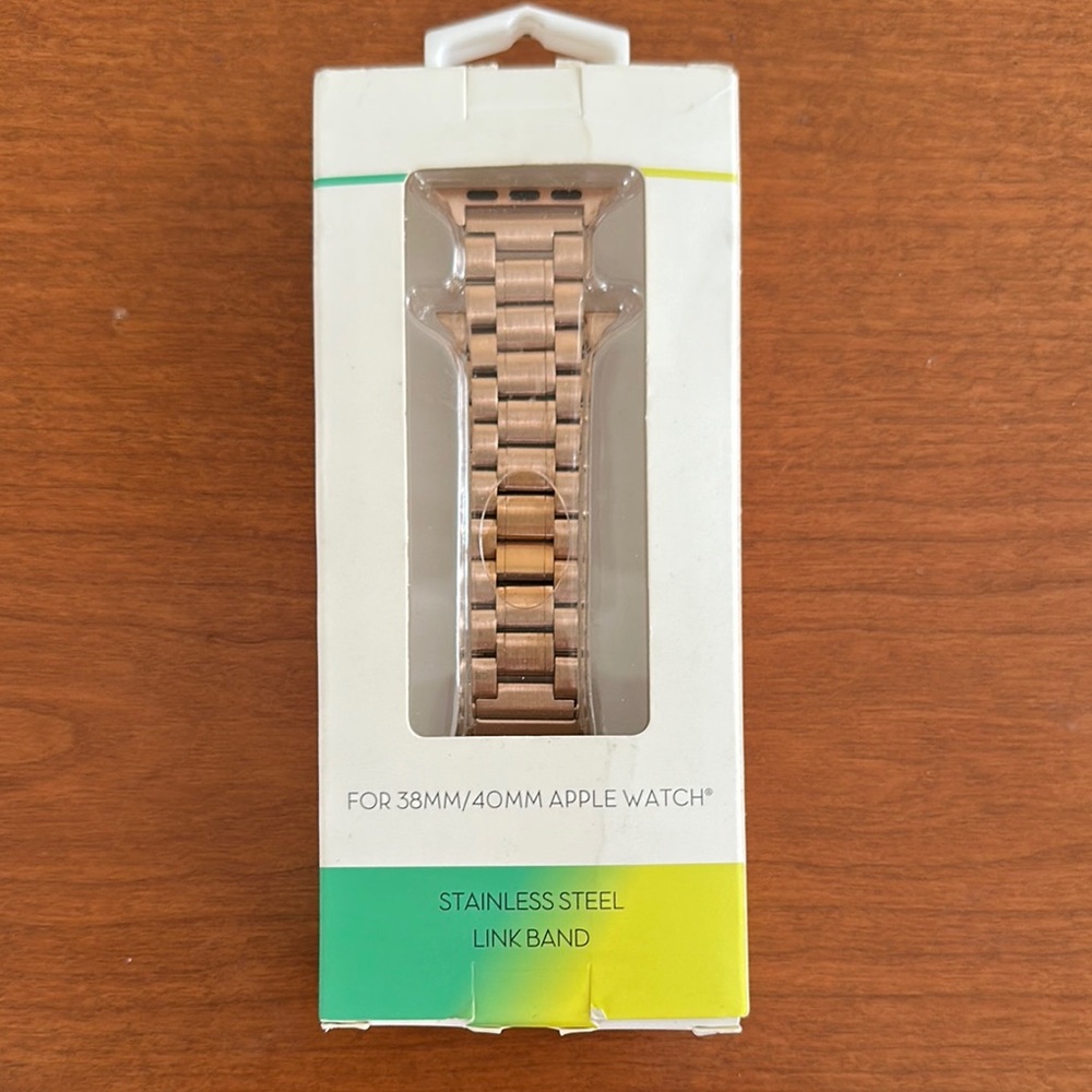 Stainless Steel Link Band for Apple Watch in Rose Gold NIB NOT Apple Brand